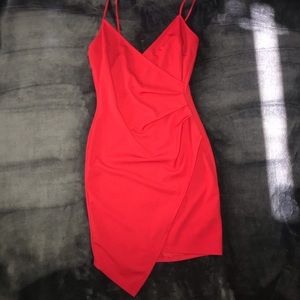 Red fitted dress